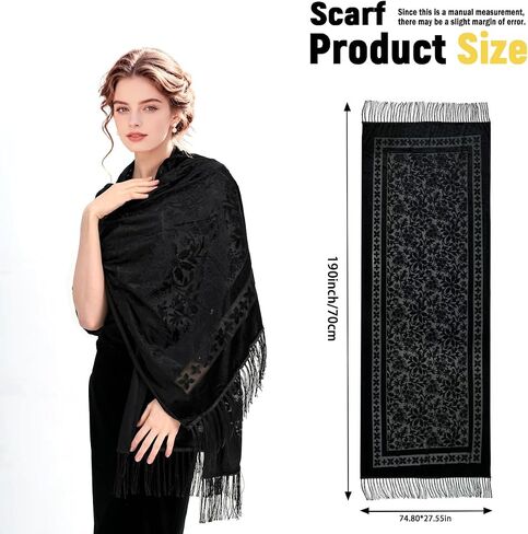 Lace Shawl with Fringe for Women, Floral Sheer Mesh Wraps and Shawls, Formal Evening Dress Wrap Scarf for Wedding Party Bridal Accessories, All Season Gift Scarves ﻿ in Saudi Arabia