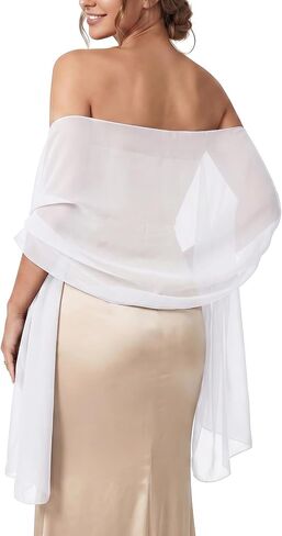 Rbenxia Women Chiffon Shawls and Wraps for Evening Dress Elegant Soft Sheer Scarf Wedding Bridal Scarf Formal Dress Cover UP in Kuwait