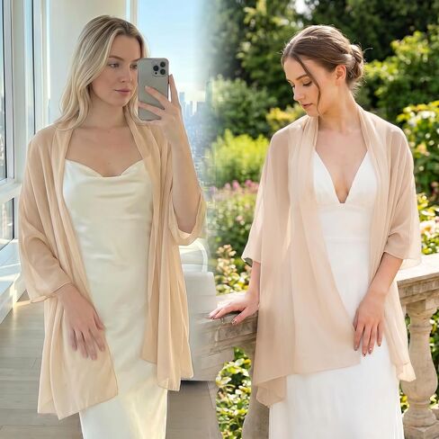 Rbenxia Women Chiffon Shawls and Wraps for Evening Dress Elegant Soft Sheer Scarf Wedding Bridal Scarf Formal Dress Cover UP in Kuwait
