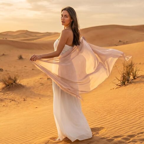 Rbenxia Women Chiffon Shawls and Wraps for Evening Dress Elegant Soft Sheer Scarf Wedding Bridal Scarf Formal Dress Cover UP in Kuwait