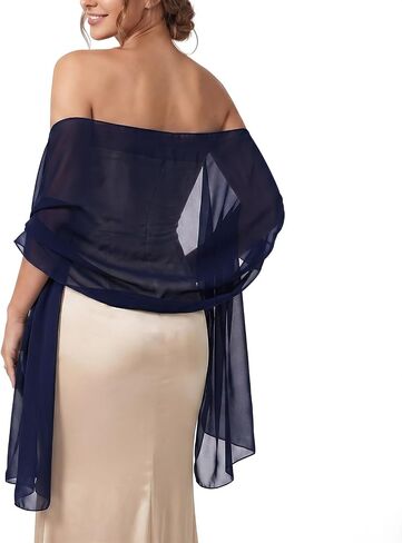 Rbenxia Women Chiffon Shawls and Wraps for Evening Dress Elegant Soft Sheer Scarf Wedding Bridal Scarf Formal Dress Cover UP in Kuwait