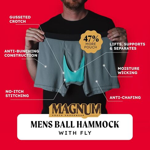 Shinesty Magnum Ball Hammock Boxer موجز 47٪ أكبر الحقيبة، داعمة، تنفس، مكافحة الغضب الحقيبة الملابس الداخلية للرجال مع الذبابة in Kuwait