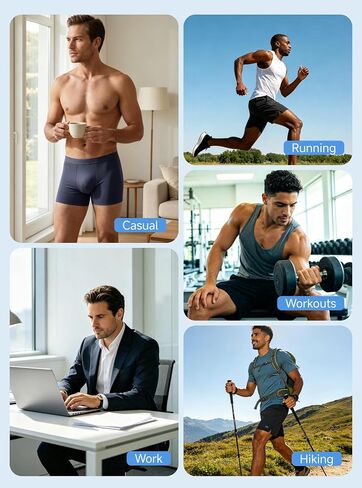 TRENDOUX Men's Breathable Underwear, Cool No-Ride-Up Stretch Boxer Briefs for Men, 3D Pouch Moisture Wicking Quick dry 3 Pack in Saudi Arabia