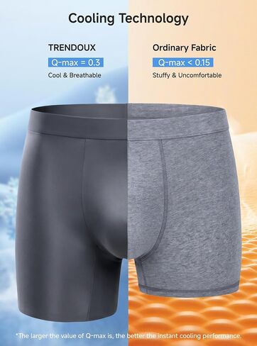 TRENDOUX Men's Breathable Underwear, Cool No-Ride-Up Stretch Boxer Briefs for Men, 3D Pouch Moisture Wicking Quick dry 3 Pack in Saudi Arabia