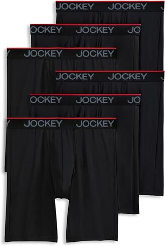 Jockey Men's Underwear Chafe Proof Pouch Microfiber 8.5" Long Leg Boxer Brief - 6 Pack in Kuwait