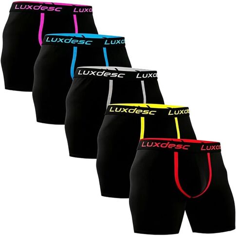 5-Pack Big & Tall Men's Comfortable Long Boxer Briefs, Plus Size Moisture Wicking Running Underwear, 2XL-8XL in Saudi Arabia