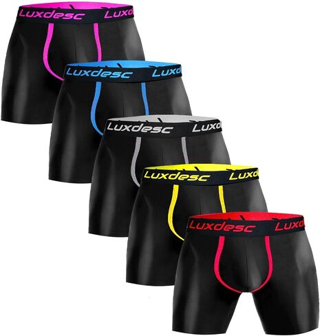 5-Pack Big & Tall Men's Comfortable Long Boxer Briefs, Plus Size Moisture Wicking Running Underwear, 2XL-8XL in Saudi Arabia