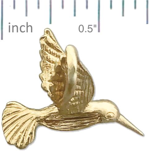 14K Solid Gold 3D Hummingbird Charm Slide in Saudi Arabia