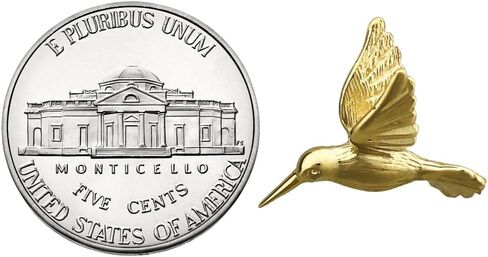 14K Solid Gold 3D Hummingbird Charm Slide in Saudi Arabia