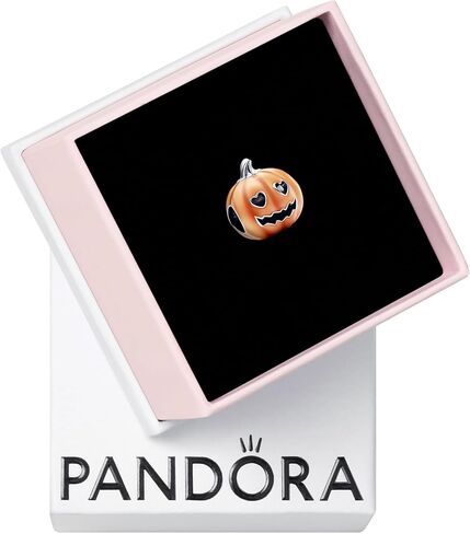 PANDORA Glow-in-the-dark Spooky Pumpkin Charm - Gift for Her - Compatible with PANDORA Moments - Sterling Silver with Enamel - With Gift Box in Kuwait