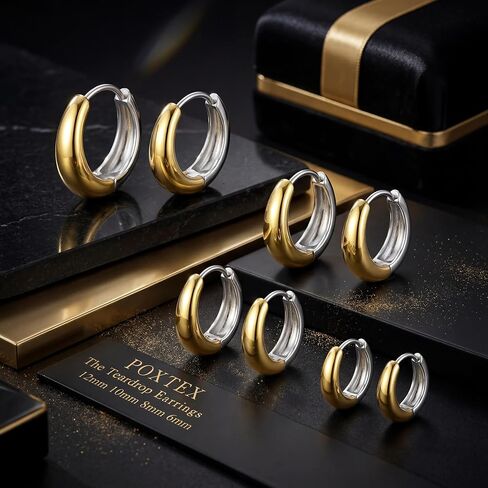 Earrings Small Gold Silver Huggie Hoop Earrings Set for Women in Kuwait