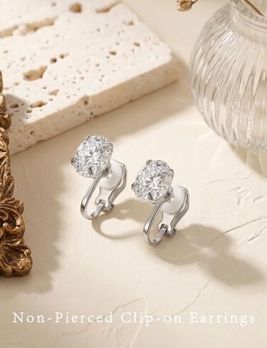 Clip on Earrings Women, Cubic Zirconia Clip on Earrings, Hypoallergenic Comfortable Non Pierced Stud Earrings for Wedding Party in Saudi Arabia