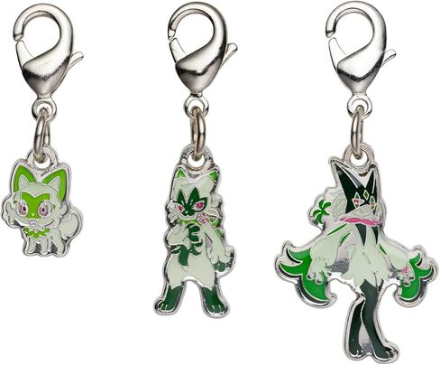 Sprigatito Floragato Meowscarada - Metal Charm Set – Pokemon Center Japan – Keychain – Zipper Pull in Kuwait