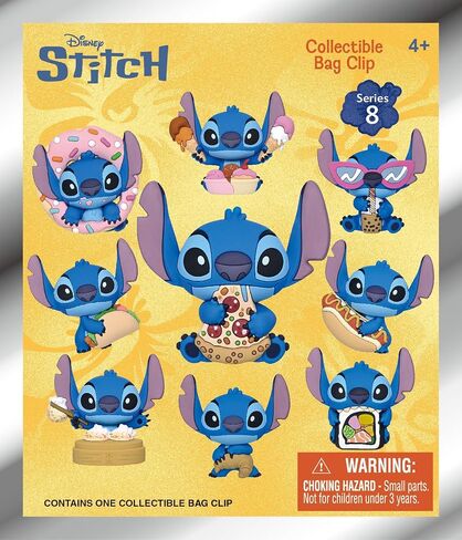 Disney Stitch 3D Foam Bag Clip, Series 8 – Blind Bag (ONE Random Figure) Character Keychain/Backpack Accessory | Official Licensed Merchandise in Kuwait