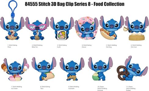 Disney Stitch 3D Foam Bag Clip, Series 8 – Blind Bag (ONE Random Figure) Character Keychain/Backpack Accessory | Official Licensed Merchandise in Kuwait