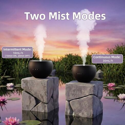 Essential Oil Diffuser,Cool Mist Humidifier with 2 Modes, Auto-Off Function | Small Ultrasonic Aromatherapy Diffuser, Fragrance Aroma Diffuser for Bedroom, Home Essentials, Scent Diffuser 100ml, Black in Saudi Arabia
