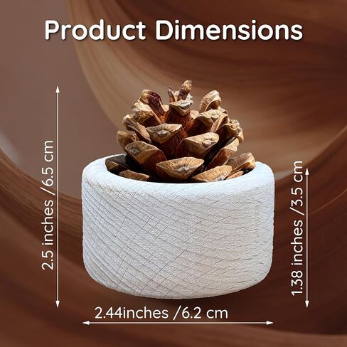 Wooden Essential Oil Diffuser - Small Cylinder Passive Diffuser, Beech Wood Aromatherapy Diffuser with Pine Cone & 20ml Essential Oils Great for Decorating at Desk, Office or Car in Saudi Arabia
