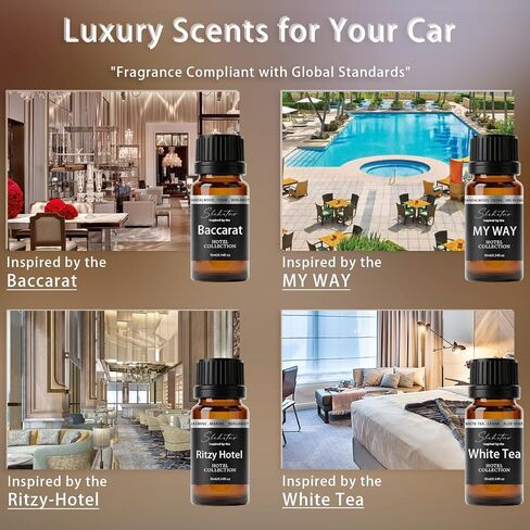 Hotel Scent Diffuser Kit – Waterless Essential Oil Diffuser with 4 Luxury Fragrance Oils, Cold Air Aroma Diffuser for Home, Bedroom, Office & Car (Hotel Scent Diffuser Kit with 4 Fragrance Oils) in Saudi Arabia