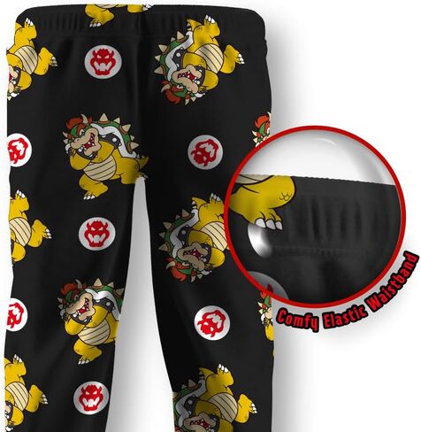 Nintendo Super Mario Bowser Boys Pajamas 2 Piece PJs Set Long Sleeve Top & Pants 100% Cotton Sleepwear for Kids & Teens in Kuwait