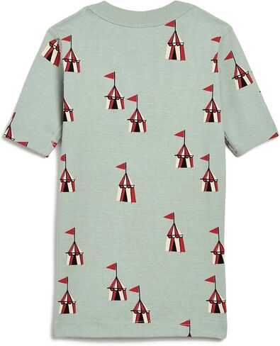 Hanna Andersson, Unisex Kids, HannaJams™ Print Short John Pajamas Set (Toddler/Little Kid/Big Kid), Tents on Seafoam, 3 Years (Toddler) in Saudi Arabia