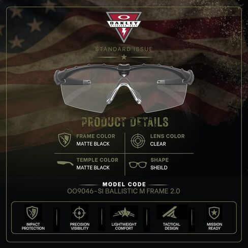 Oakley Standard Issue SI M Frame 2.0 Grey & Clear Set of Lens Military Grade Sunglasses With Official Eyewear Kit in Kuwait