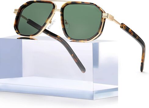 BIRCEN Men's Polarized Aviator Sunglasses: Acetate Luxury Trendy Sun Glasses Anti-Glare UV Protection for Driving & Travel in Saudi Arabia