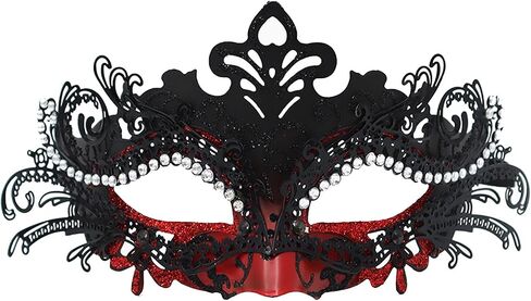 Masquerade Mask for Women Red Mardi Gras Decorations Venetian Masks Halloween Party in Kuwait