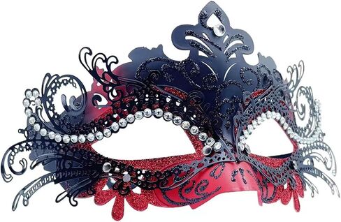Masquerade Mask for Women Red Mardi Gras Decorations Venetian Masks Halloween Party in Kuwait