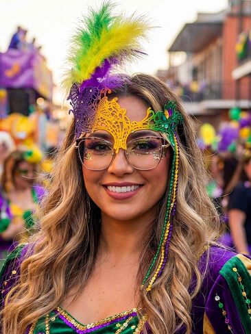 Woeoe Mardi Gras Mask Carnival Feather Masquerade Mask Venetian Costume Accessories for Women in Kuwait