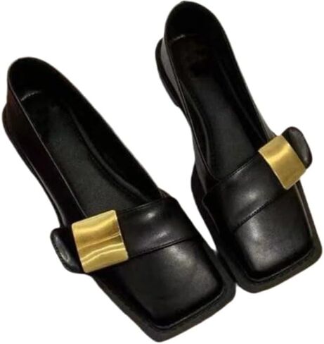 Elegant and Retro Oversized Women's Loafers - Fashionable, Lightweight, Soft Leather with Gentle Flat Sole. Suitable for Jeans, Skirts and Daily wear. in Kuwait