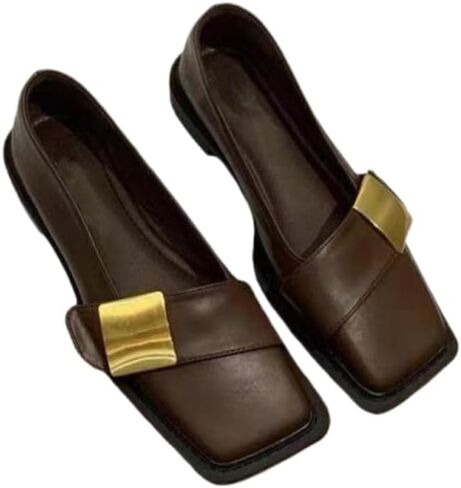 Elegant and Retro Oversized Women's Loafers - Fashionable, Lightweight, Soft Leather with Gentle Flat Sole. Suitable for Jeans, Skirts and Daily wear. in Kuwait