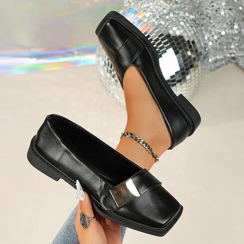 Elegant and Retro Oversized Women's Loafers - Fashionable, Lightweight, Soft Leather with Gentle Flat Sole. Suitable for Jeans, Skirts and Daily wear. in Kuwait