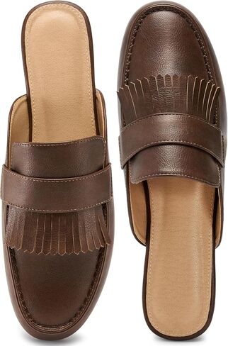 Womens Mules Flats Shoes: Comfortable Dressy Closed Round Toe Slip On Backless Slides Loafers 2026 for Business Work Casual in Saudi Arabia