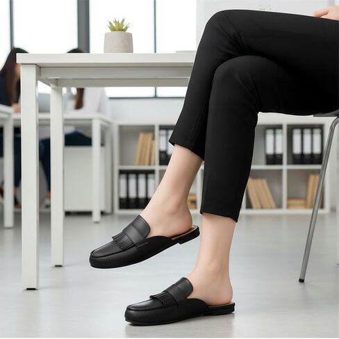 Womens Mules Flats Shoes: Comfortable Dressy Closed Round Toe Slip On Backless Slides Loafers 2026 for Business Work Casual in Saudi Arabia