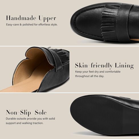 Womens Mules Flats Shoes: Comfortable Dressy Closed Round Toe Slip On Backless Slides Loafers 2026 for Business Work Casual in Saudi Arabia