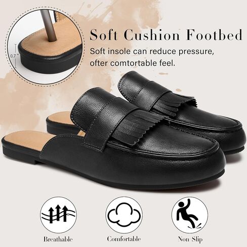 Womens Mules Flats Shoes: Comfortable Dressy Closed Round Toe Slip On Backless Slides Loafers 2026 for Business Work Casual in Saudi Arabia