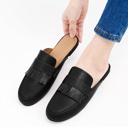 Womens Mules Flats Shoes: Comfortable Dressy Closed Round Toe Slip On Backless Slides Loafers 2026 for Business Work Casual in Saudi Arabia