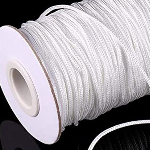 50M Roman Cord with 100 Clear Curtain Rings for Roman Shade Repair, Gardening Plant Support, Ceiling Fan Pulls in Saudi Arabia
