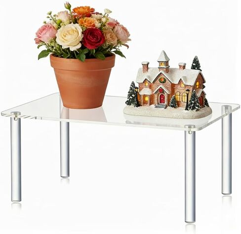 Acrylic Rectangular Display Riser – Extral Large 6mm Thick Clear Plant Stand & Shelf Riser for Decor, Collectibles, Kitchen Organization, Shoe Displays (Generous Extra-Large Size) in Saudi Arabia