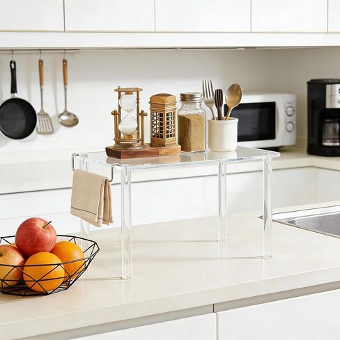 Acrylic Rectangular Display Riser – Extral Large 6mm Thick Clear Plant Stand & Shelf Riser for Decor, Collectibles, Kitchen Organization, Shoe Displays (Generous Extra-Large Size) in Saudi Arabia