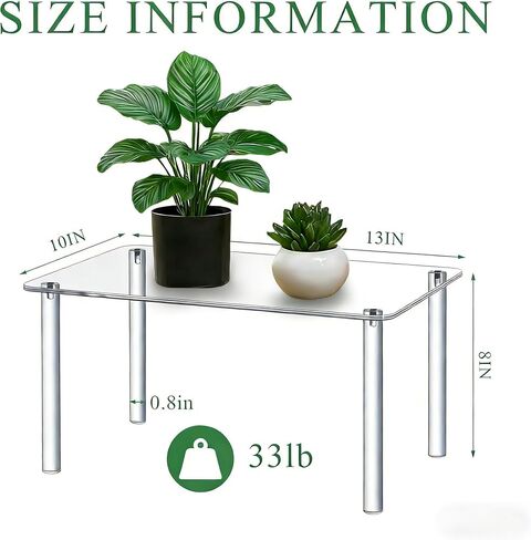 Acrylic Rectangular Display Riser – Extral Large 6mm Thick Clear Plant Stand & Shelf Riser for Decor, Collectibles, Kitchen Organization, Shoe Displays (Generous Extra-Large Size) in Saudi Arabia
