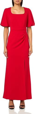 Alex Evenings Women's Long Square Neck Mother of The Bride Dress with Balloon Sleeve & Slit, Formal Gown in Kuwait