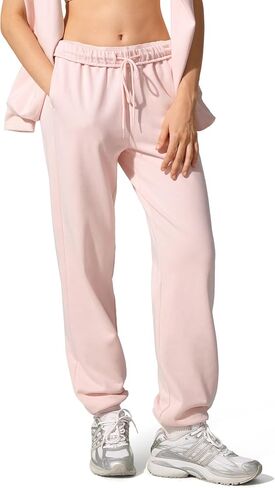 LilySilk Women Silk Terry Sweatpant Full Length Jogger Ladies Straight Leg Pants Elastic Cuffs for Casual Sports in Kuwait