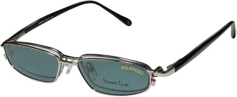 245 Eyeglass Frame/Glasses With Optional Polarized Clip-On Lenses Rare [49-18-140, silver/black] in Saudi Arabia