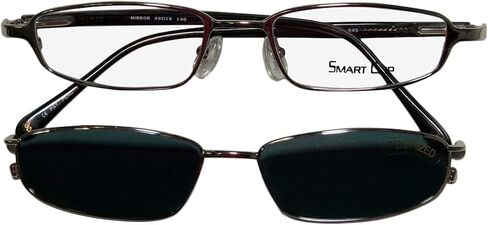 245 Eyeglass Frame/Glasses With Optional Polarized Clip-On Lenses Rare [49-18-140, silver/black] in Saudi Arabia