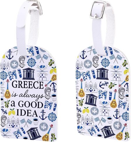 Greece is Always a Good Idea Gift Temple Travel Gift Greek Island Vacation Santorini Aegean Sea Trip Luggage Tag (Greece tag) in Kuwait