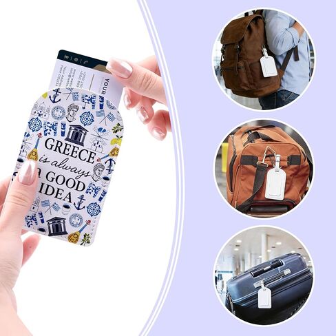 Greece is Always a Good Idea Gift Temple Travel Gift Greek Island Vacation Santorini Aegean Sea Trip Luggage Tag (Greece tag) in Kuwait