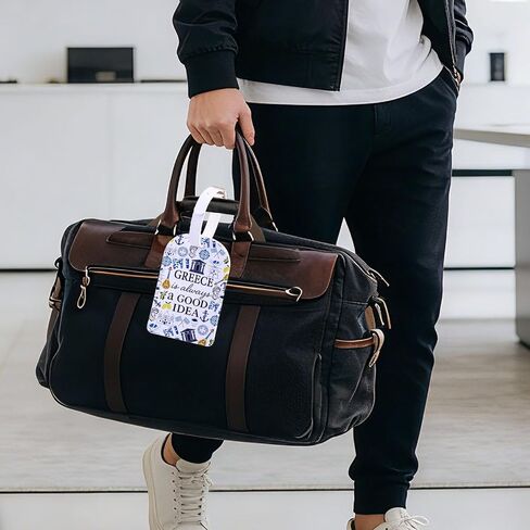 Greece is Always a Good Idea Gift Temple Travel Gift Greek Island Vacation Santorini Aegean Sea Trip Luggage Tag (Greece tag) in Kuwait