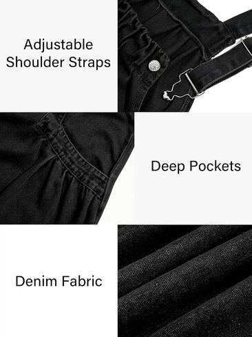 Moon Wood Plus Size Denim Overall Dress for Women Jumper Dress with Pockets Summer Casual Maxi Dress in Kuwait