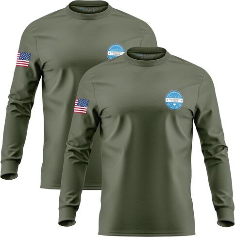2 Pack Custom Heavy Cotton Shirt for Men – Personalized Long Sleeve Tee Add Logo, Text, or Image Custom Shirts in Kuwait